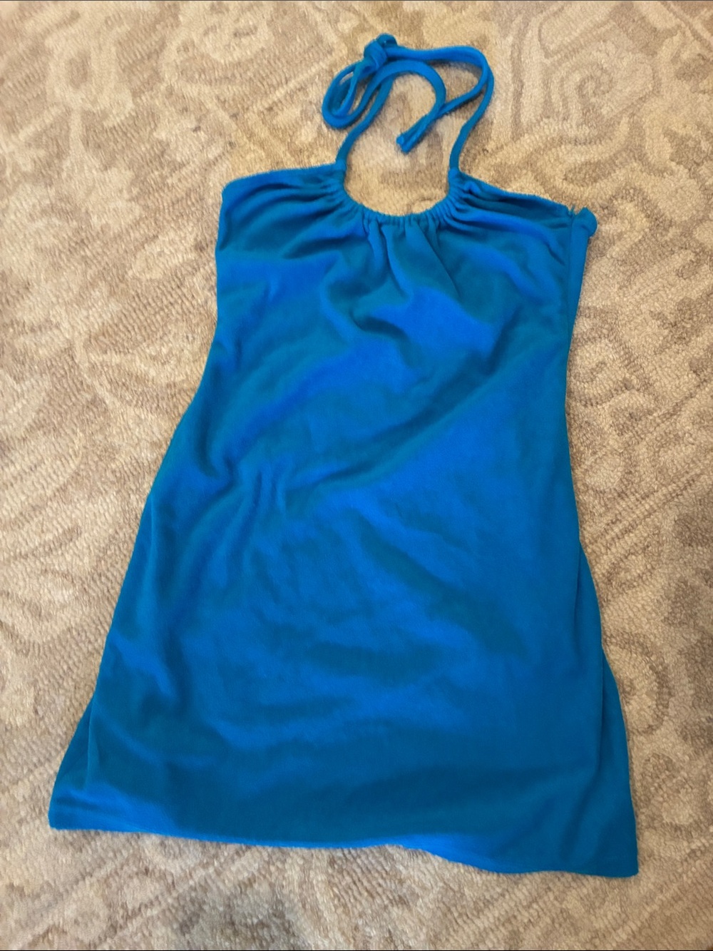 superdown Teal Halter Beach Coverup